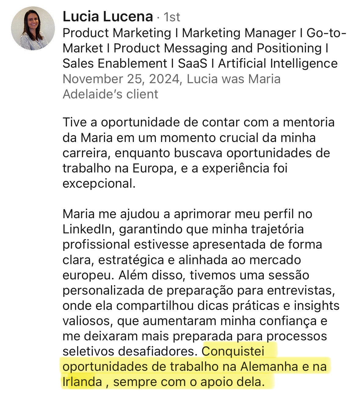 Prova social para as duas páginas